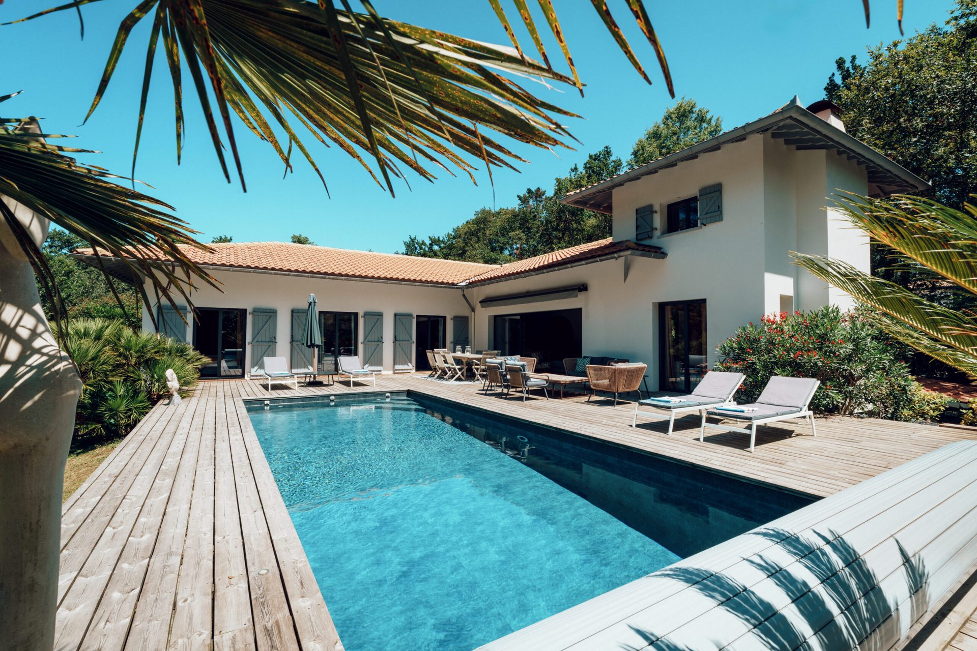 La piscine de la Villa Aitzina à Arbonne